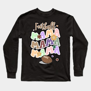 Football Mama Groovy Long Sleeve T-Shirt